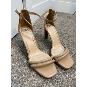 CM Couture Women's Tan Strappy Block Heel Sandals Size 8.5
